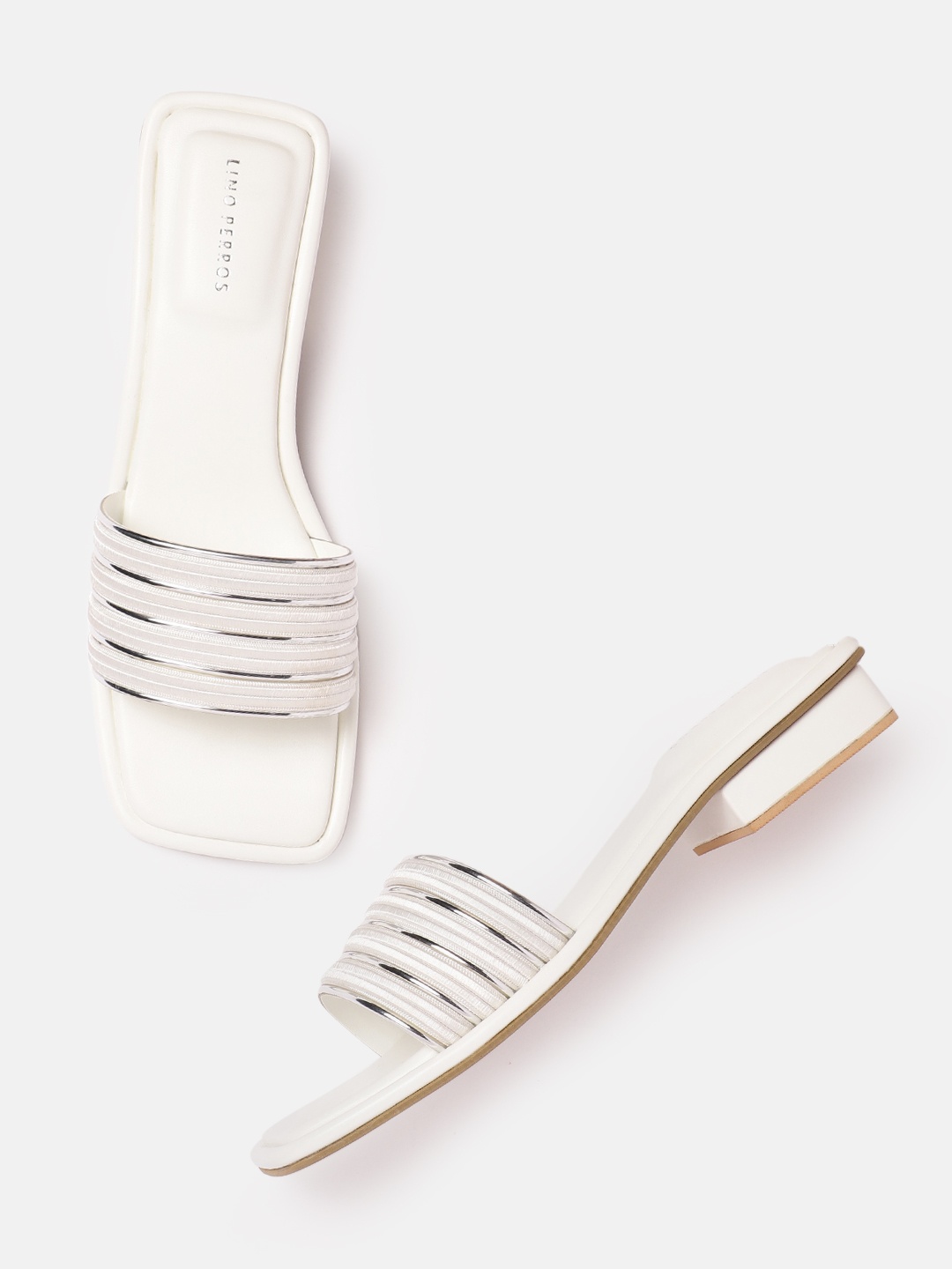 

Lino Perros Women Striped Open Toe Flats, White