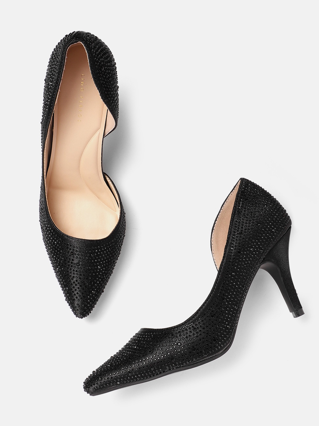 

Lino Perros Embellished Party Slim Heeled Pumps, Black