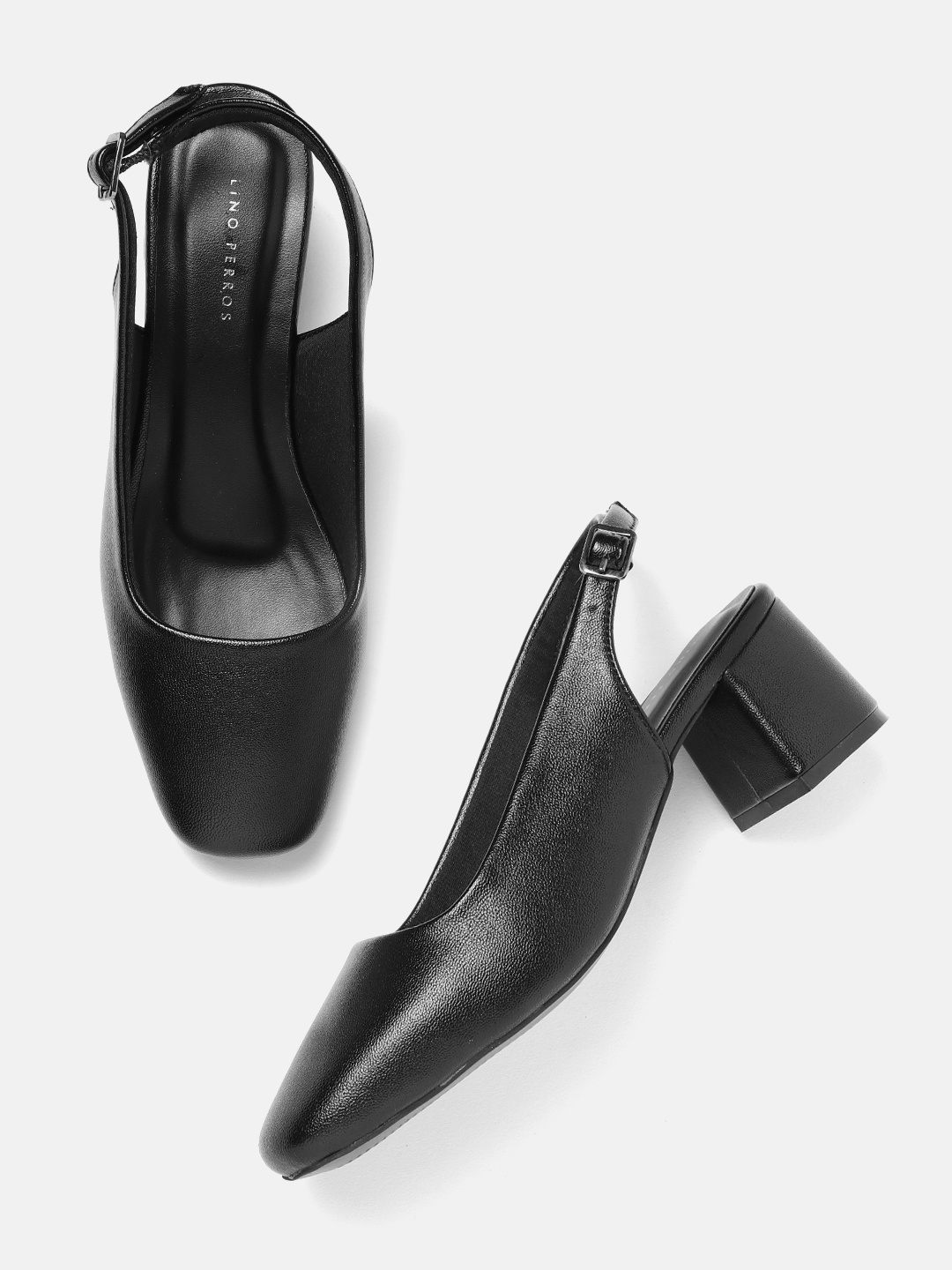 

Lino Perros Solid Block Pumps, Black