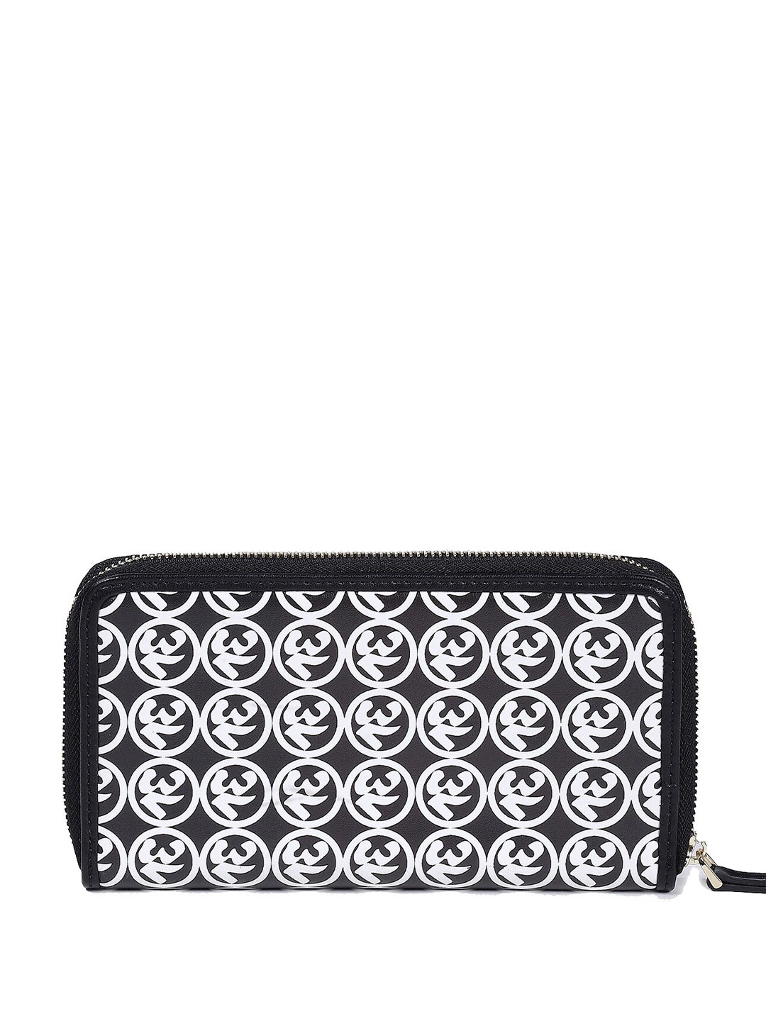 

Label Ritu Kumar Women Typography Printed Zip Around Wallet, Black