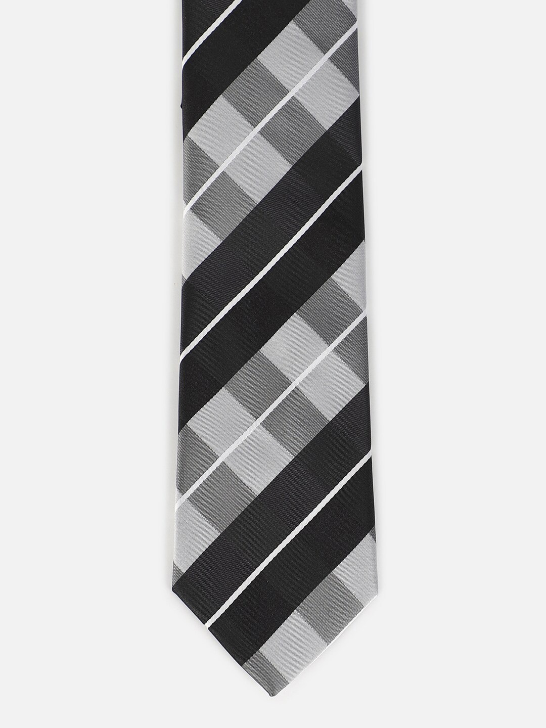 

Louis Philippe Men Checked Broad Tie, Grey