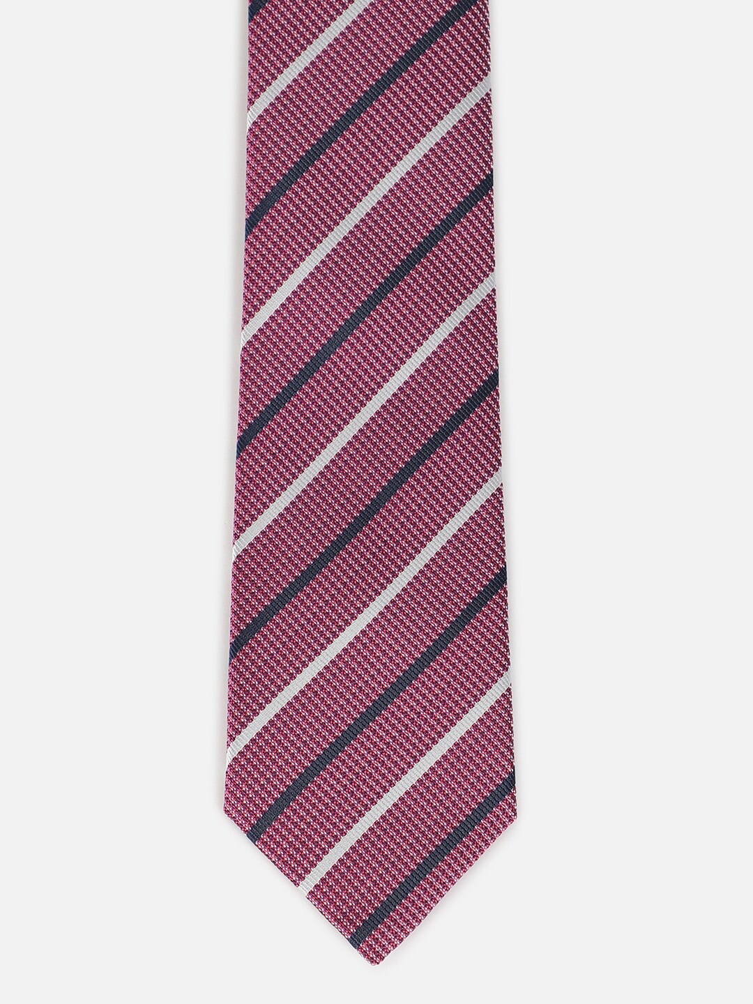 

Louis Philippe Men Striped Broad Tie, Pink