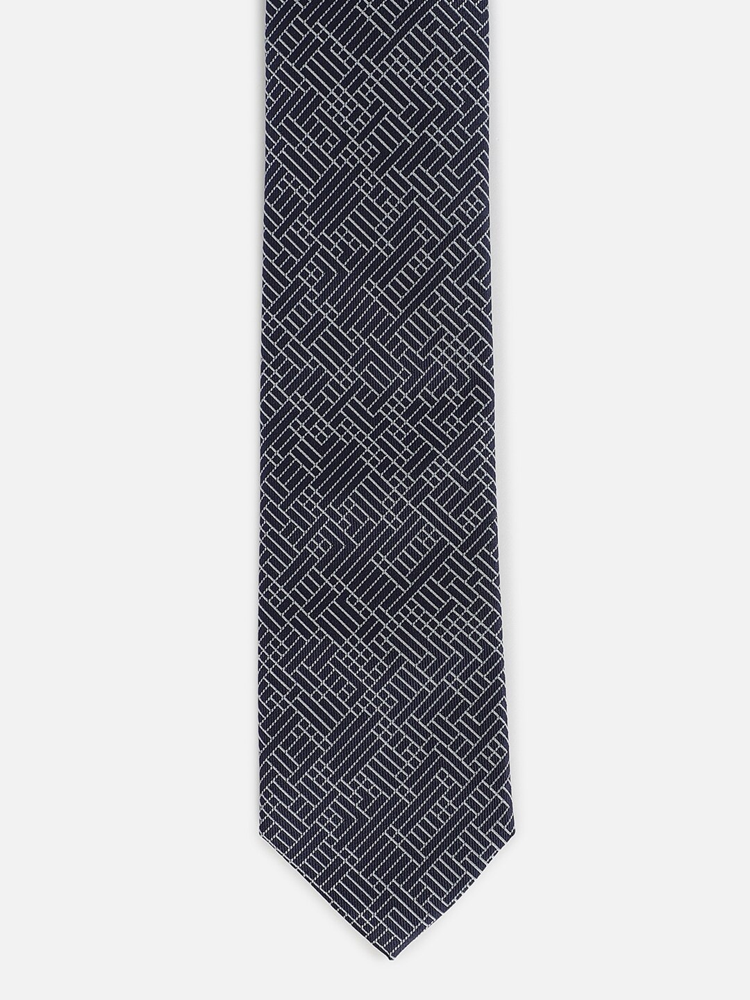 

Louis Philippe Men Printed Broad Tie, Navy blue