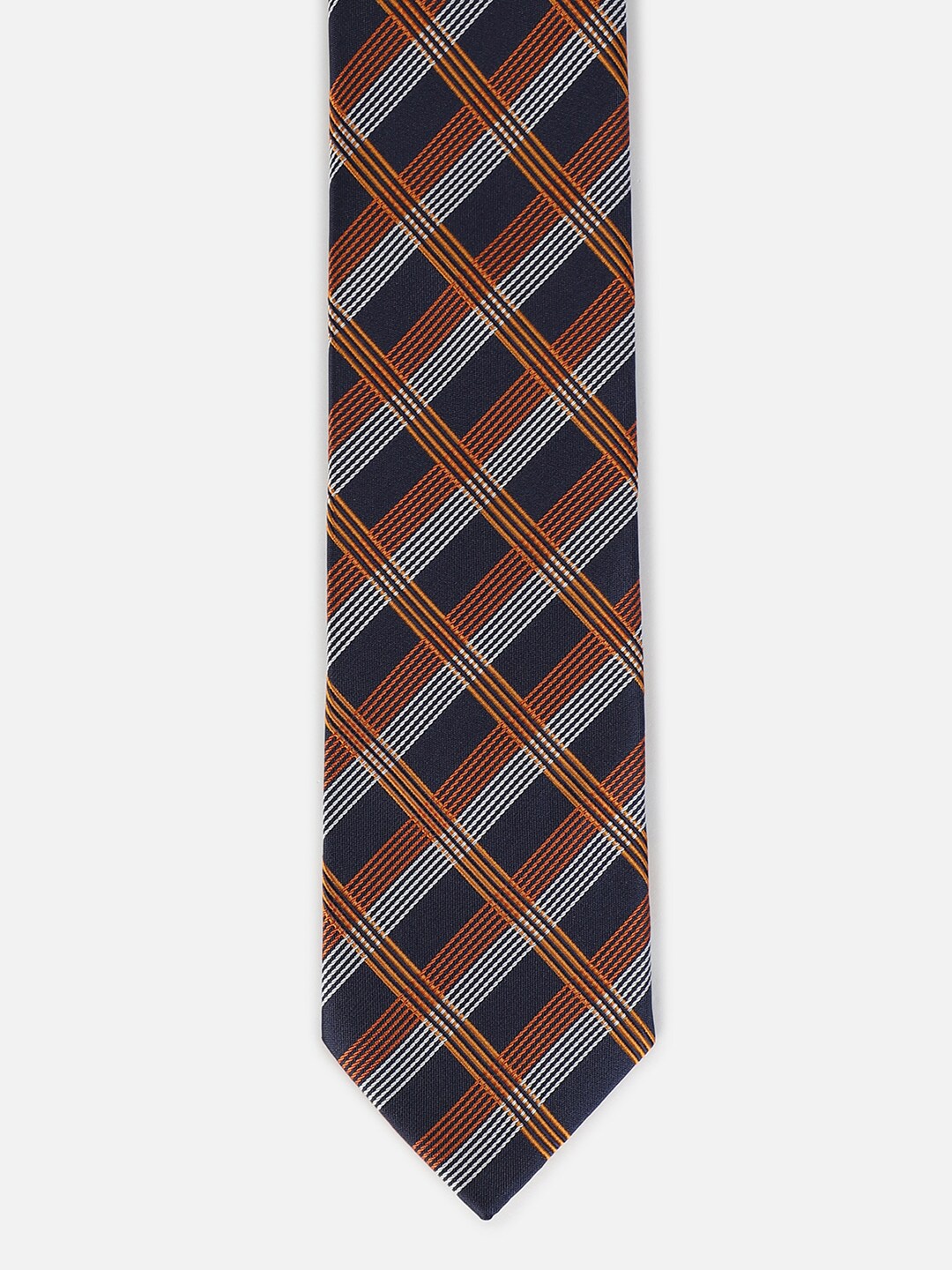

Louis Philippe Men Checked Broad Tie, Brown