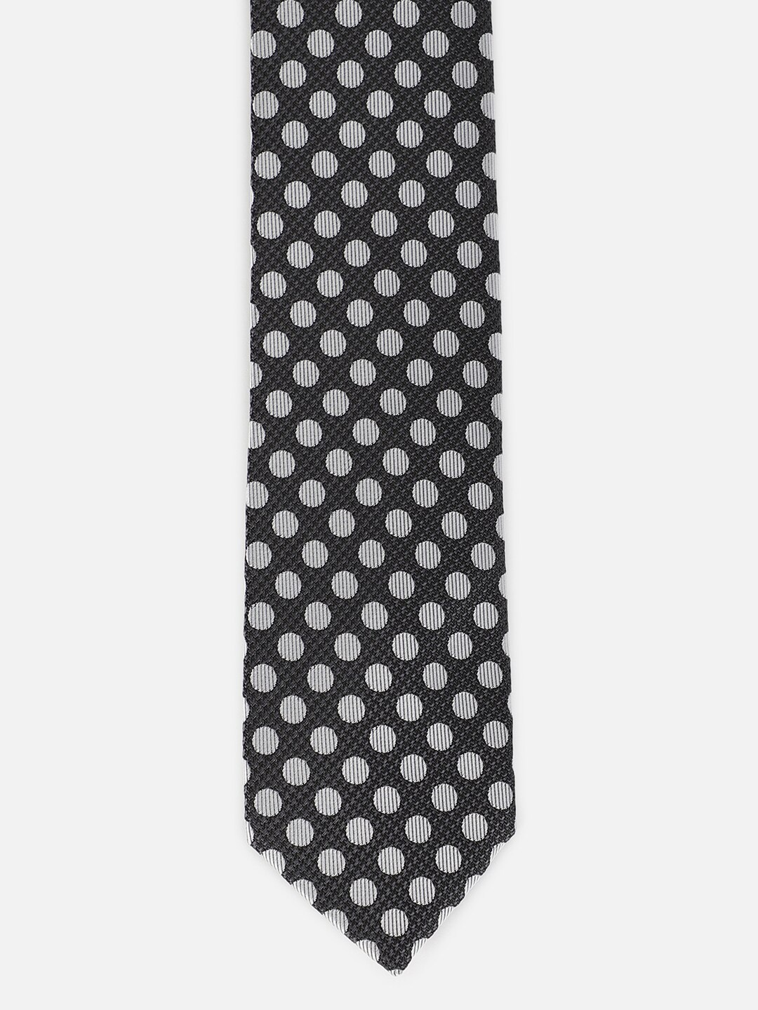 

Louis Philippe Men Woven Design Broad Tie, Black