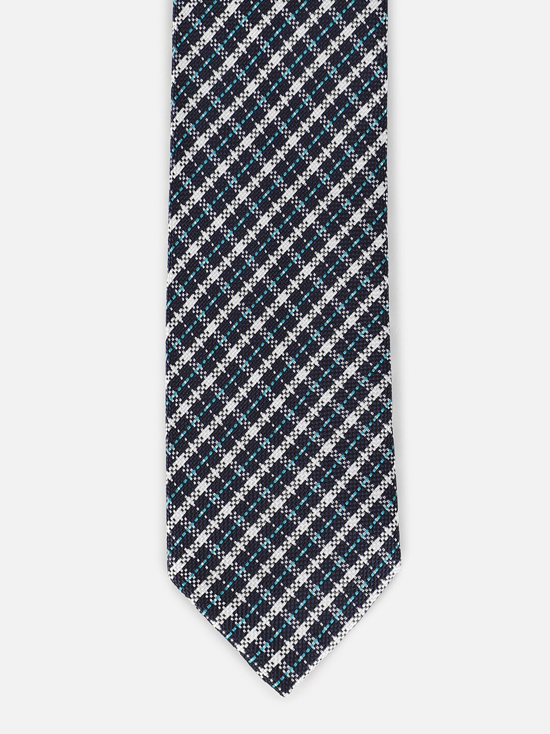 

Louis Philippe Men Checked Broad Tie, Black