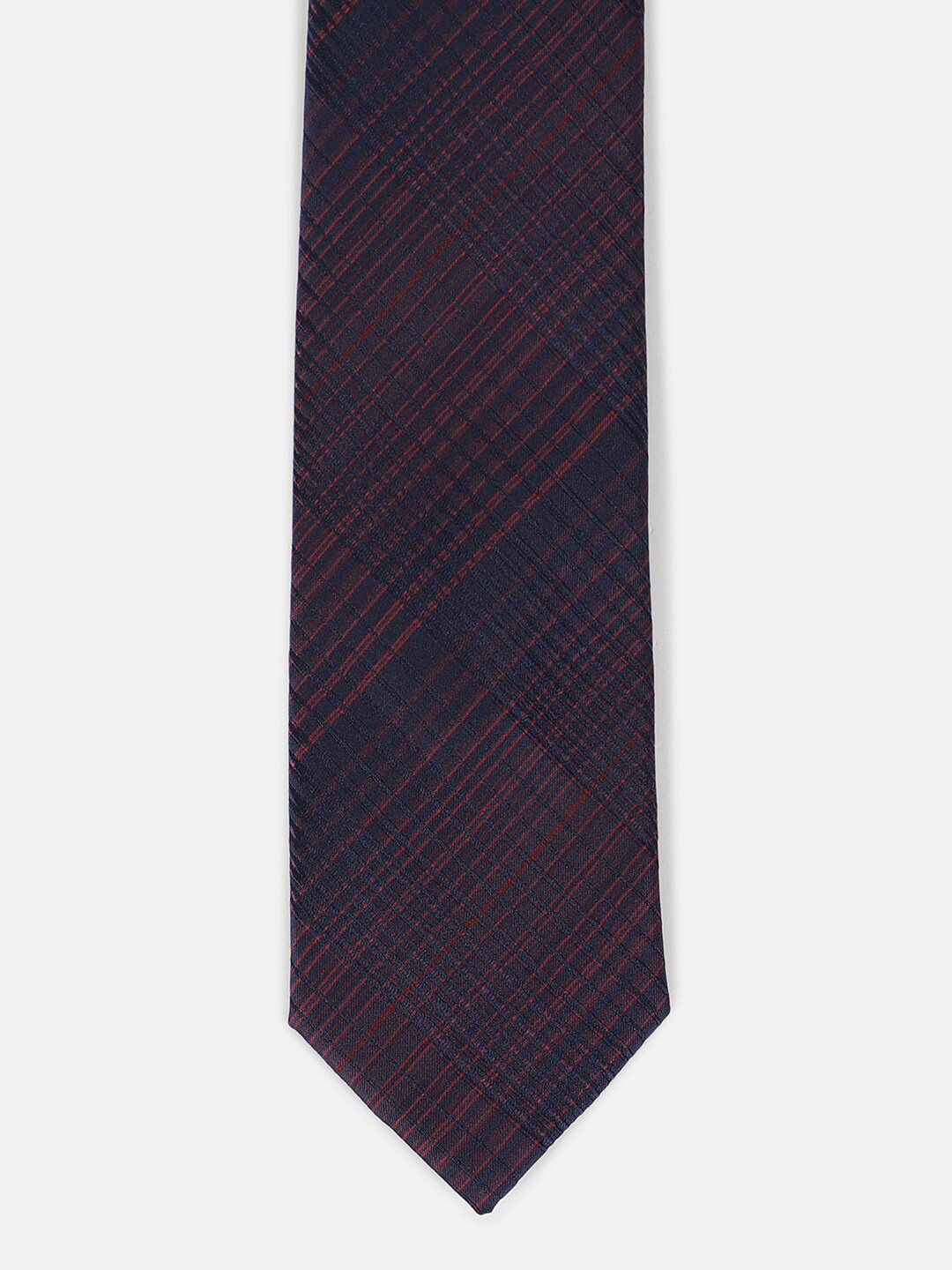 

Louis Philippe Men Checked Broad Tie, Navy blue