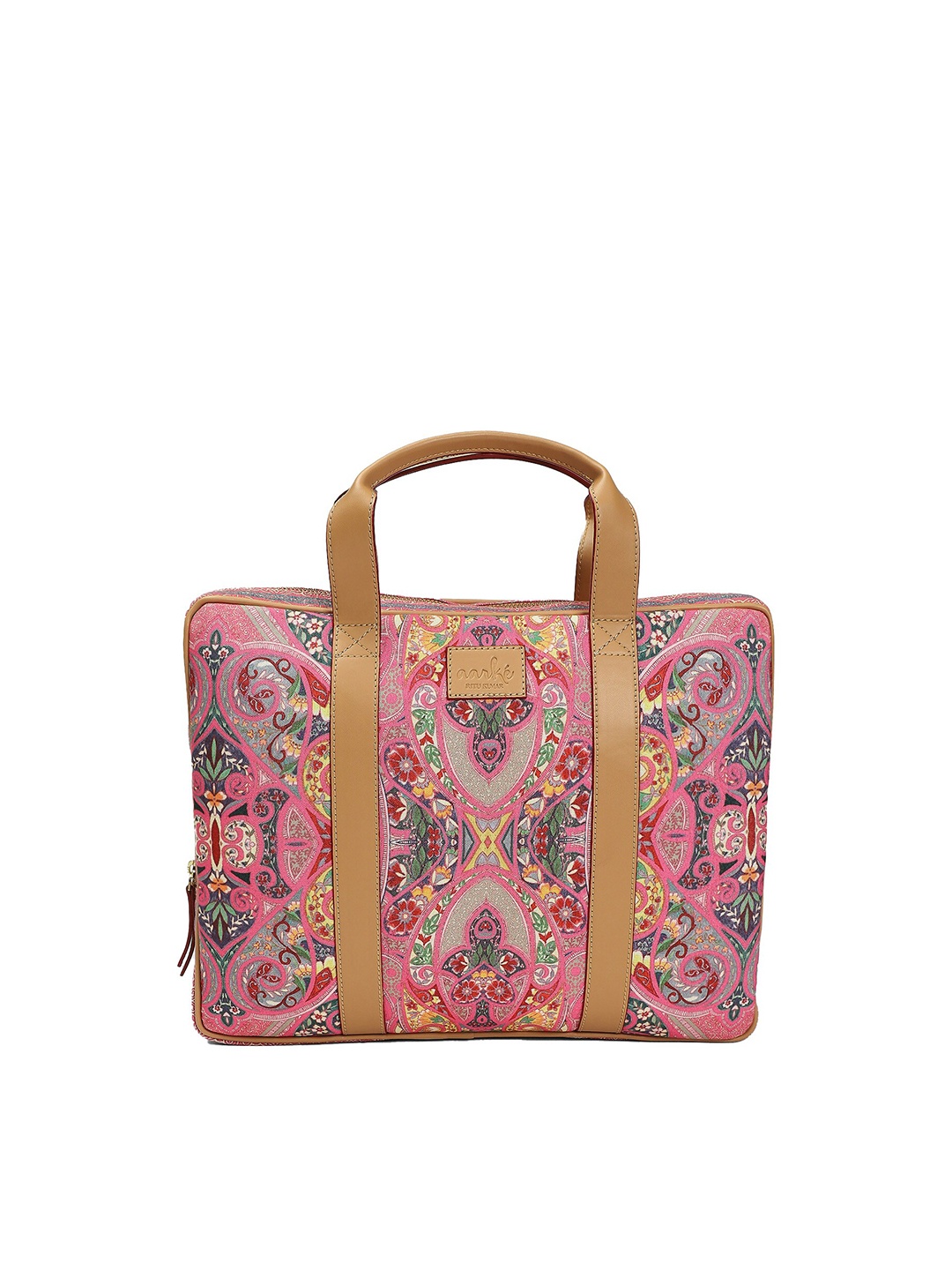 

aarke Ritu Kumar Women Printed Laptop Bag, Pink