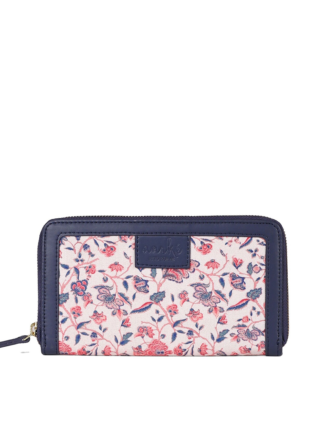 

aarke Ritu Kumar Floral Printed Canvas Zip Around Wallet, Off white