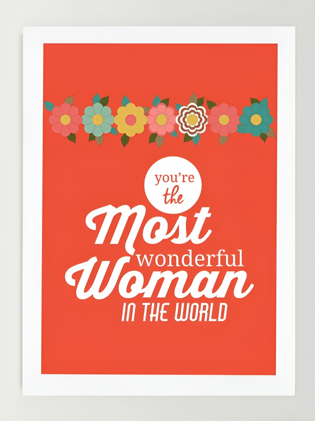 

DecorTwist Orange & White Inspirational Quotes Printed Poster Framed Wall Art