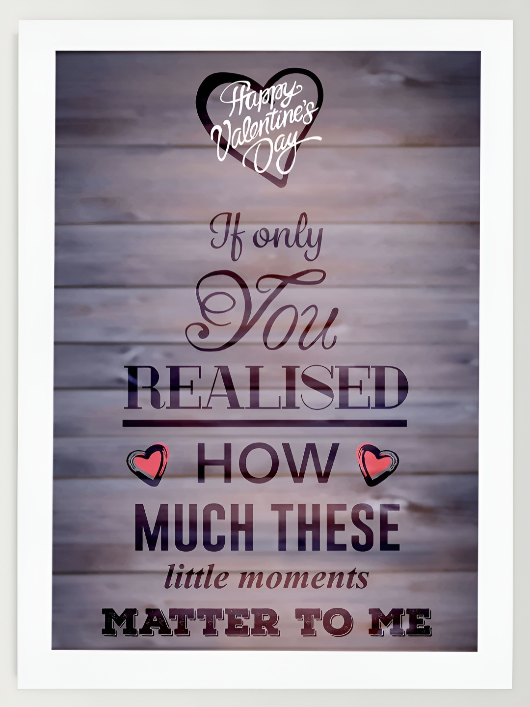 

DecorTwist White & Purple Romantic Quotes Printed Poster Framed Wall Art