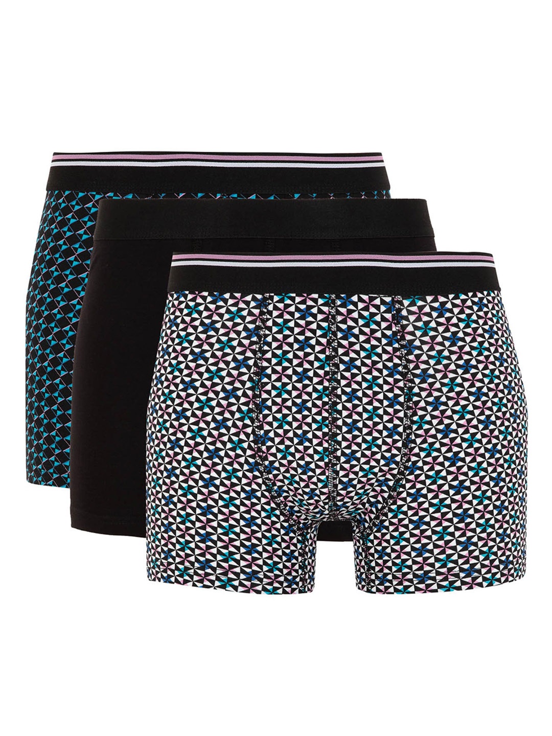 

DeFacto Pack Of 3 Printed Cotton Trunks 234222963-BK81, Black