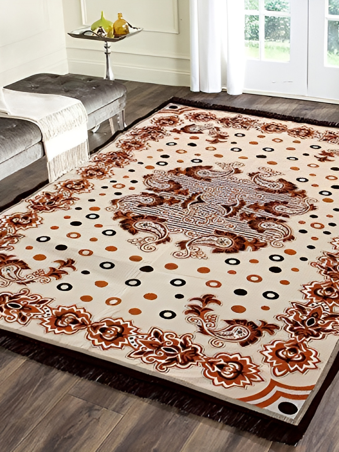 

ZESTURE Brown Abstract Polyester Carpet