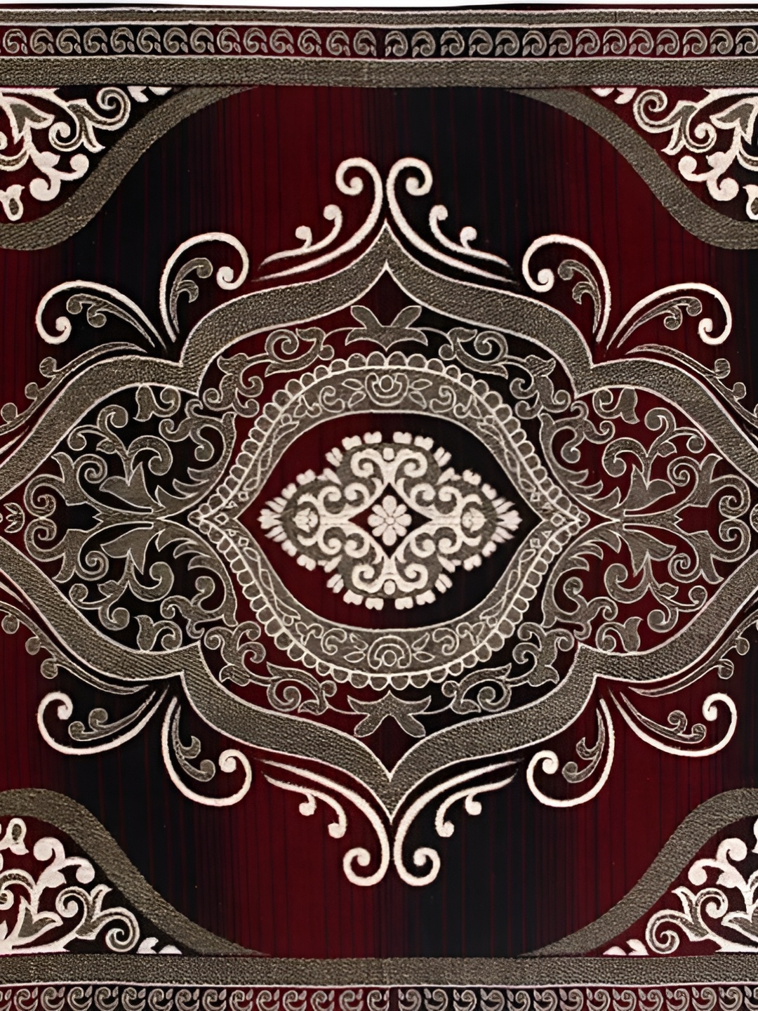 ZESTURE Red Floral Cotton Carpet