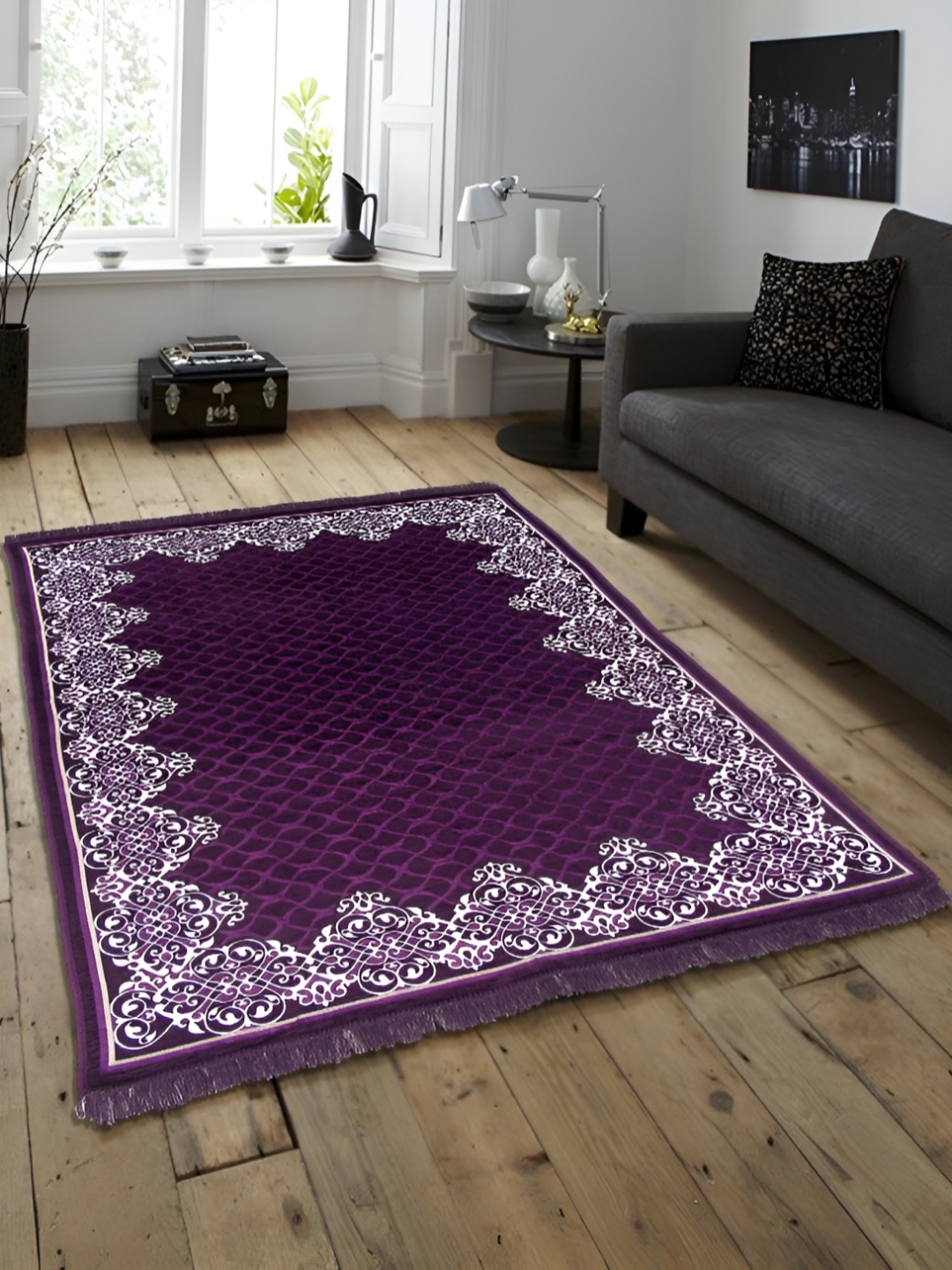 

ZESTURE Purple Ethnic Motifs Regular Carpet