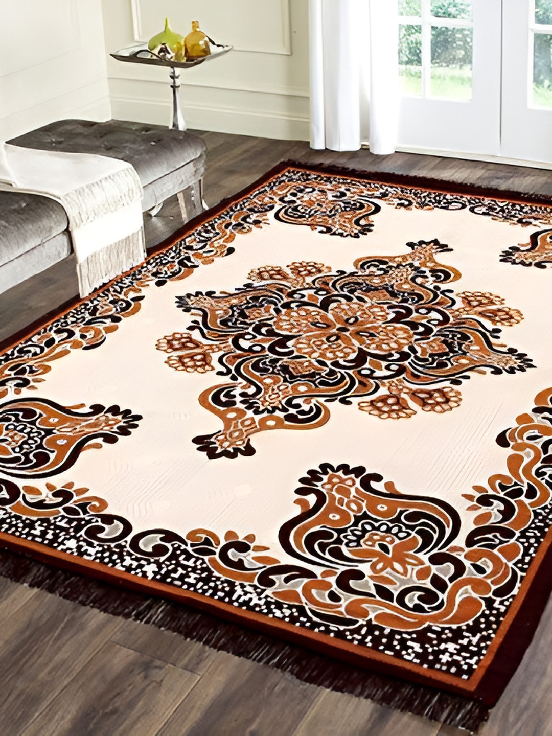 

ZESTURE Beige Ethnic Motifs Regular Carpet