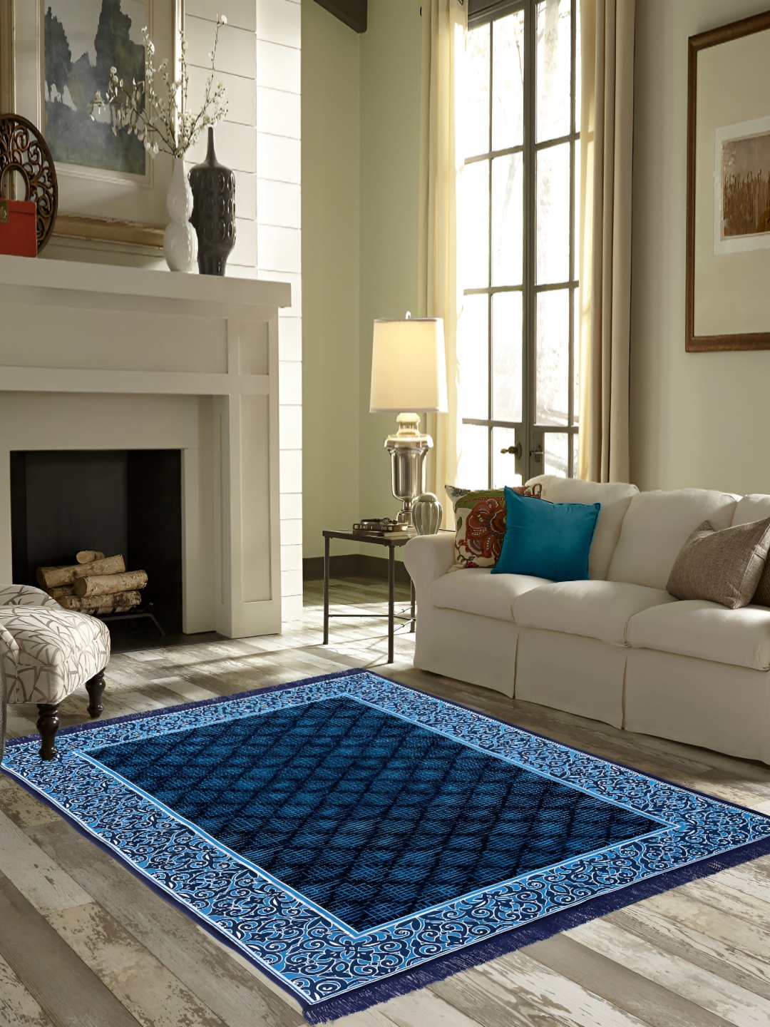 

ZESTURE Blue Ethnic Motifs Regular Carpet