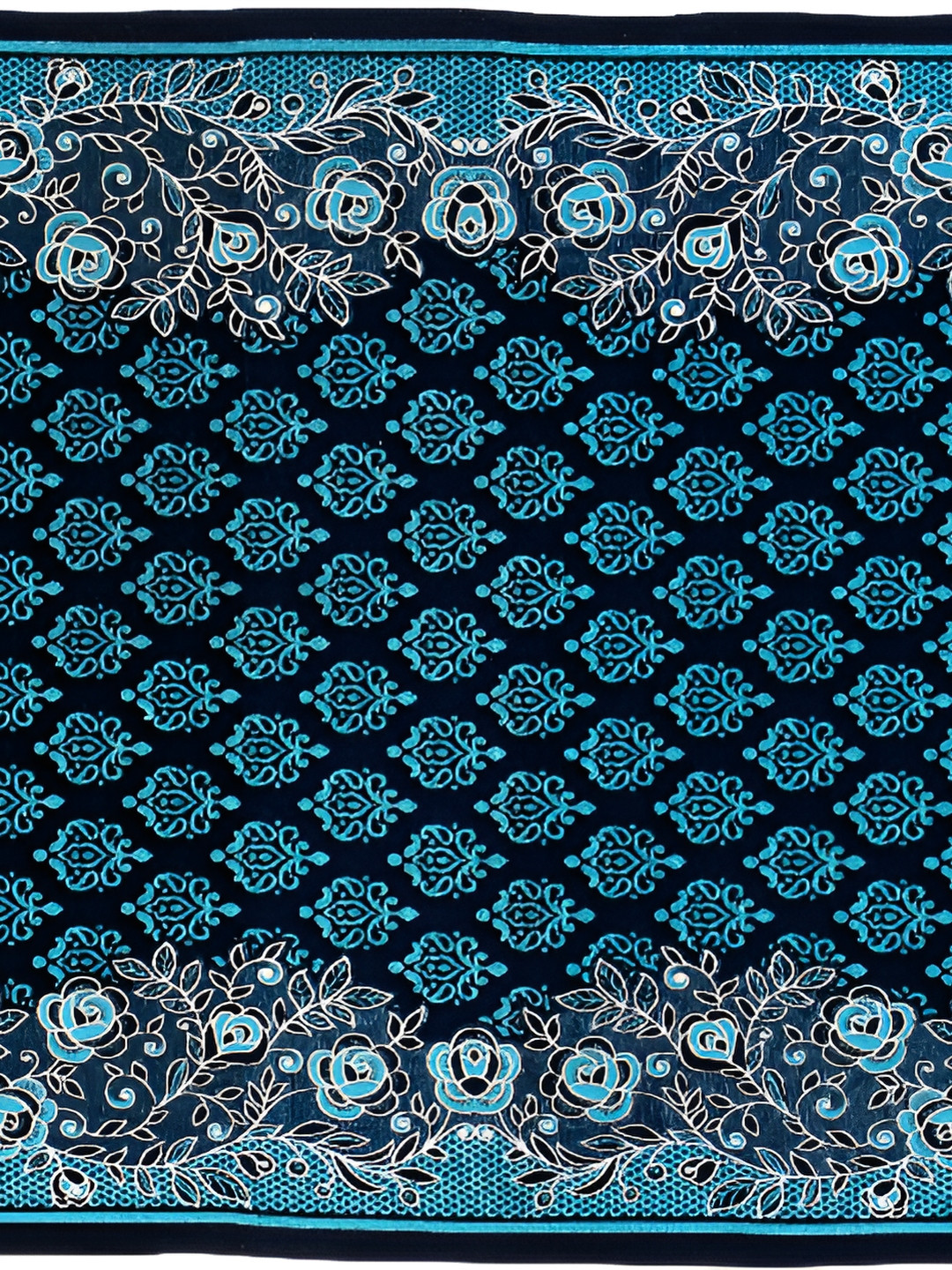 

ZESTURE Blue Ethnic Motifs Printed Carpet