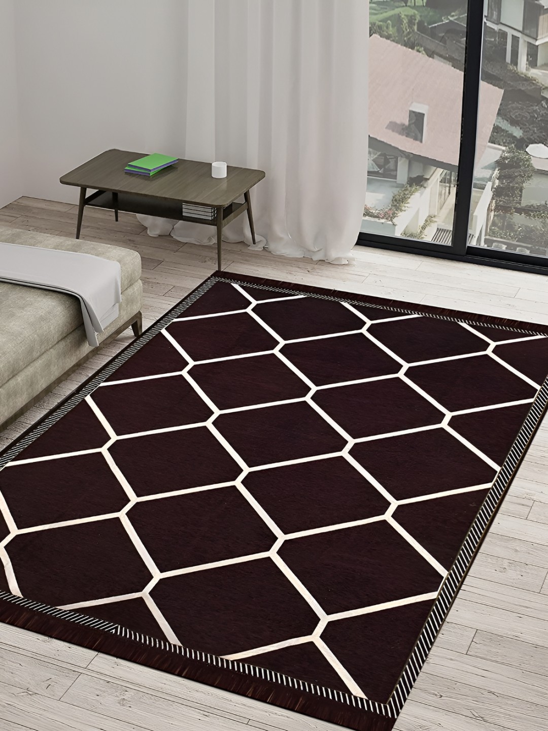 

ZESTURE Brown Geometric Carpet