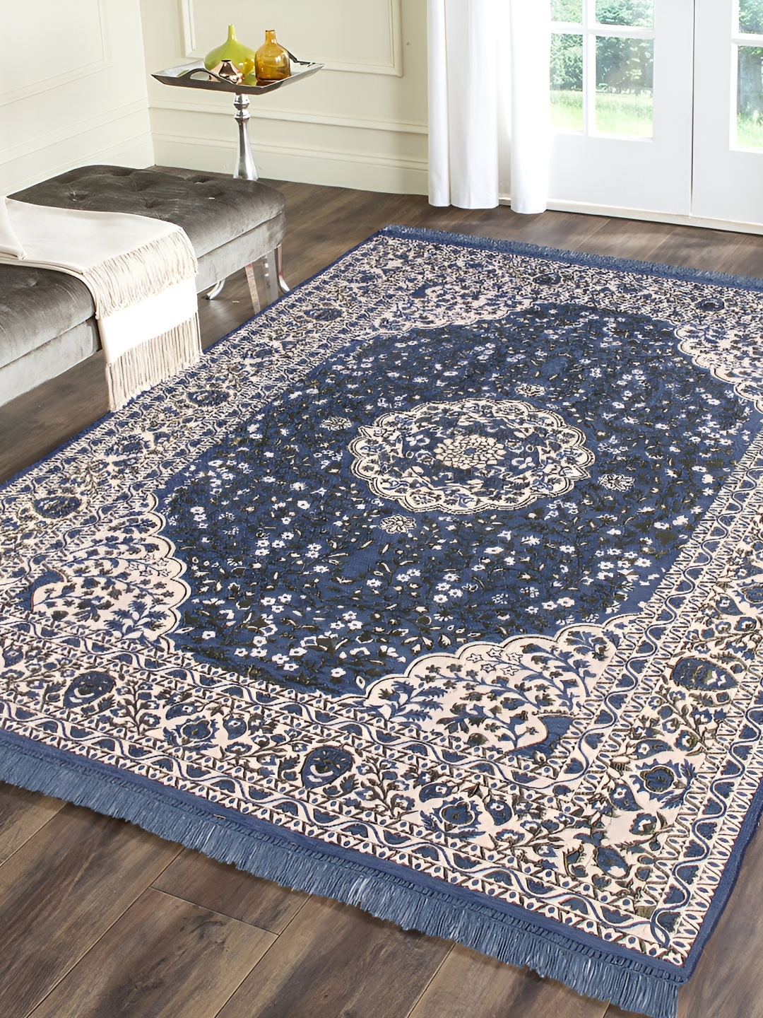

ZESTURE Blue Abstract Printed Carpet