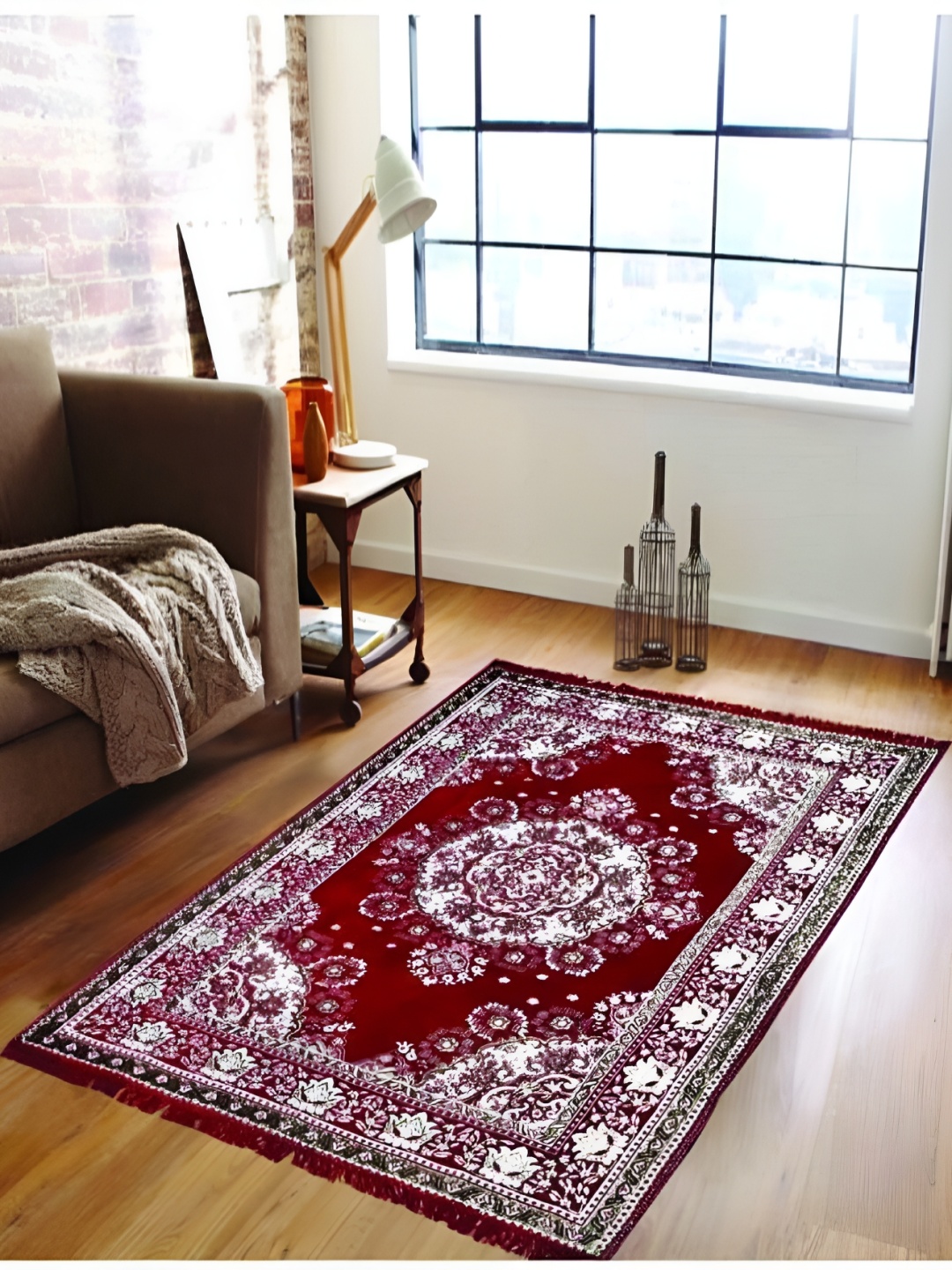 

ZESTURE Red Abstract Printed Carpet