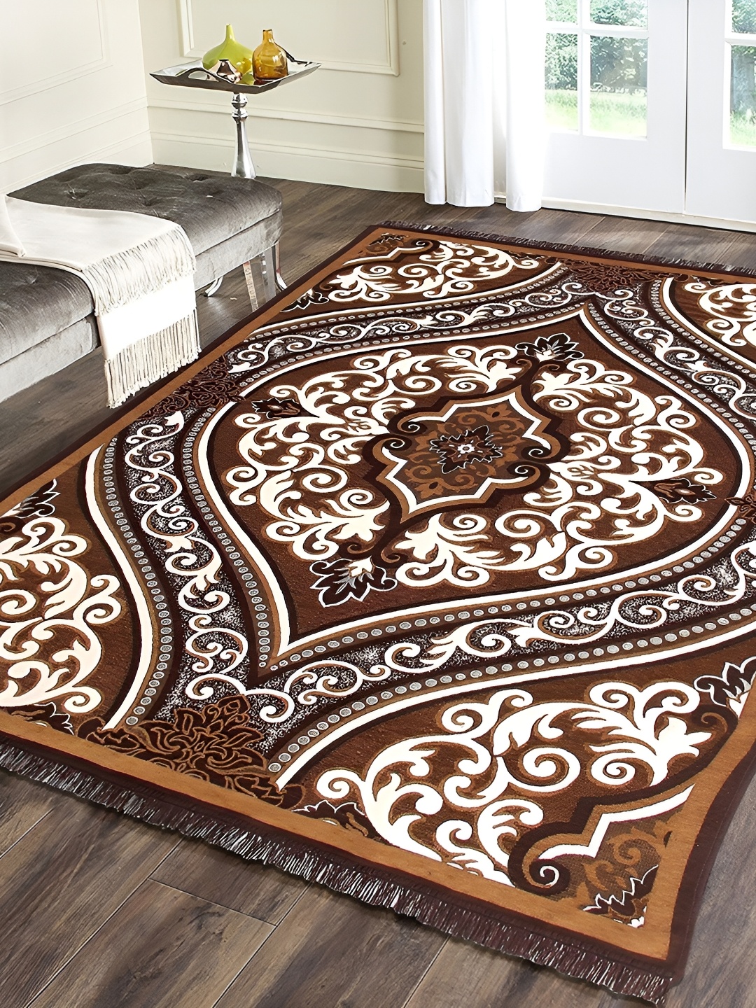 

ZESTURE Brown & Beige Ethnic Motifs Printed Carpet