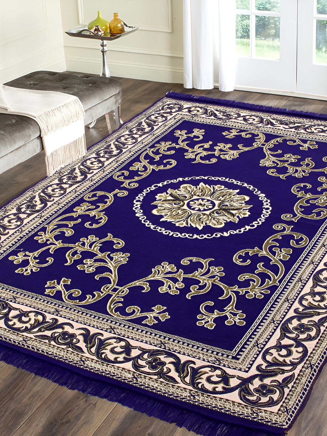 

ZESTURE Blue Ethnic Motifs Printed Carpet