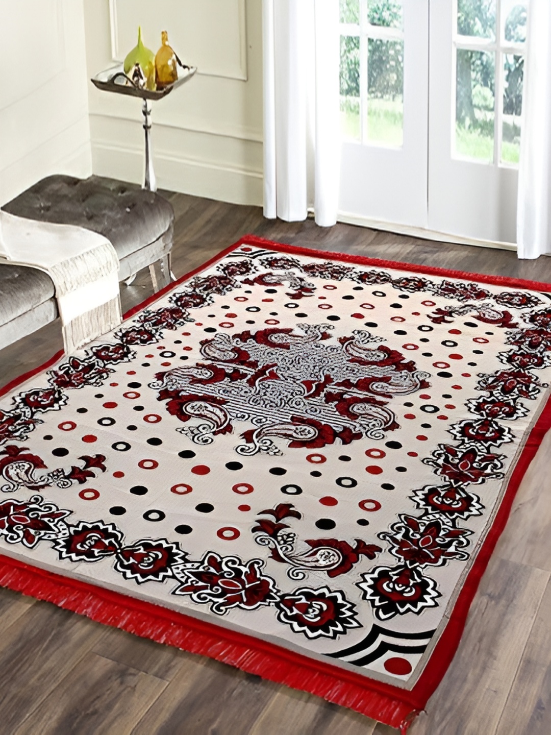 

ZESTURE Beige Ethnic Motifs Printed Carpet