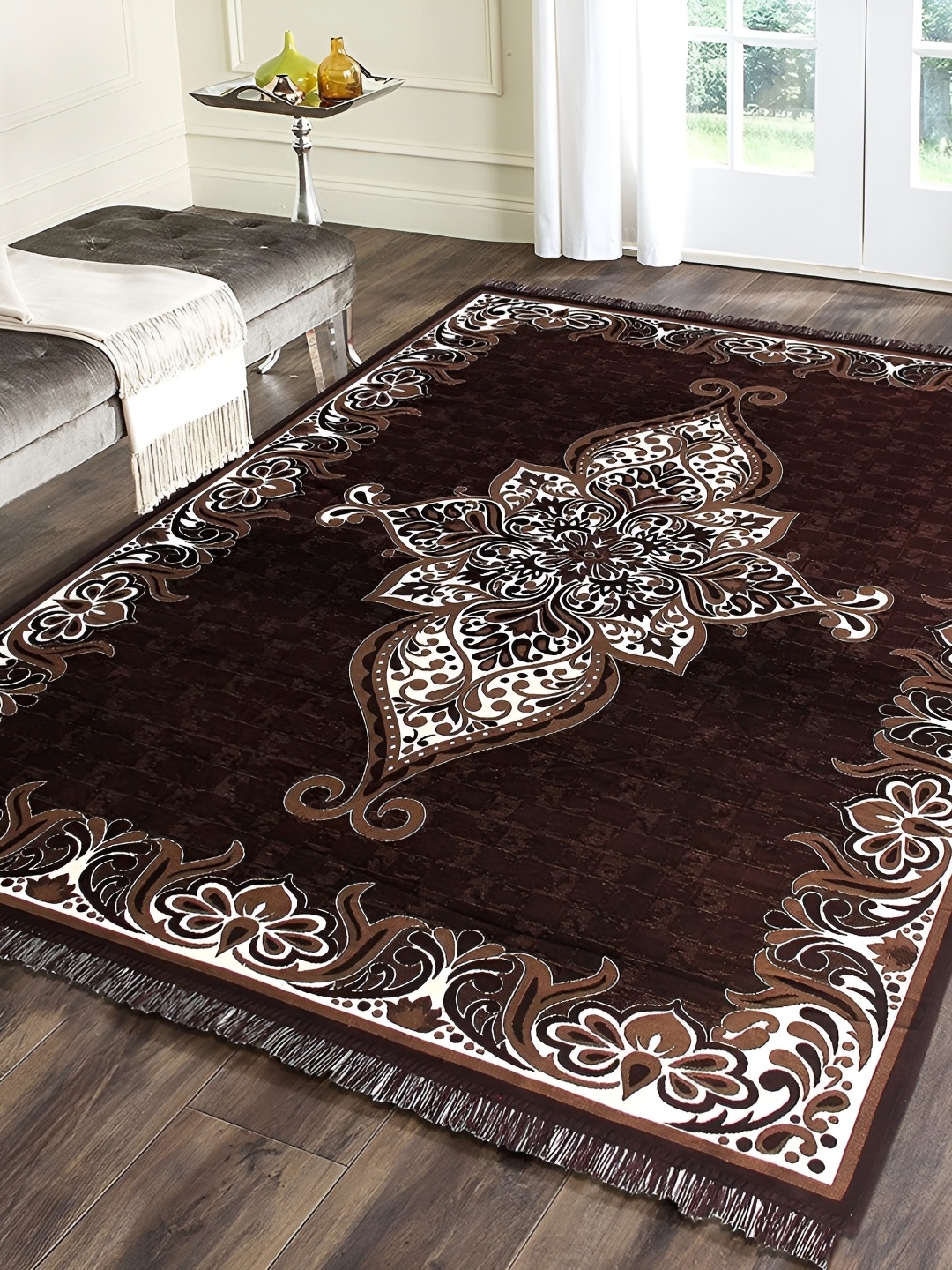 

ZESTURE Brown Abstract Carpet