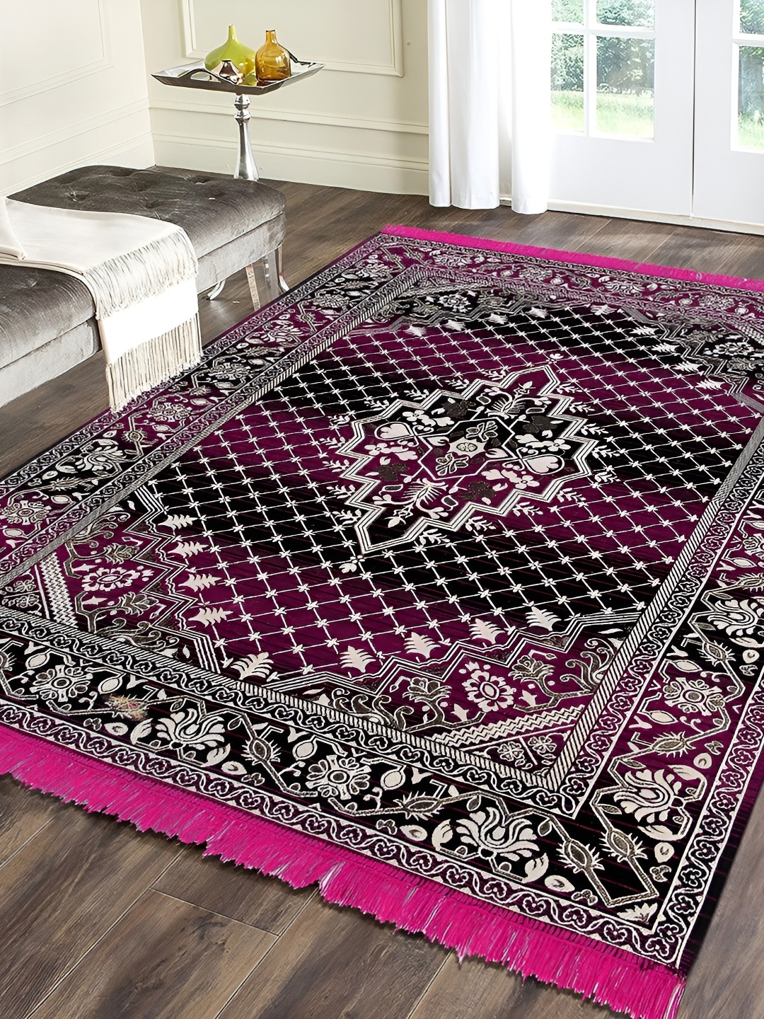 

ZESTURE Pink Ethnic Motifs Regular Carpet