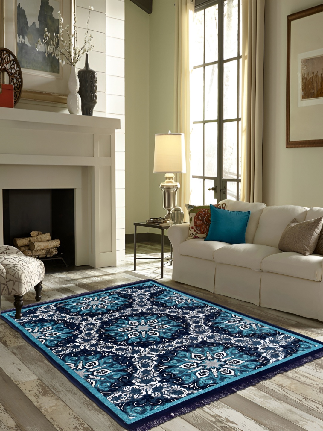 

ZESTURE Blue Ethnic Motifs Regular Carpet