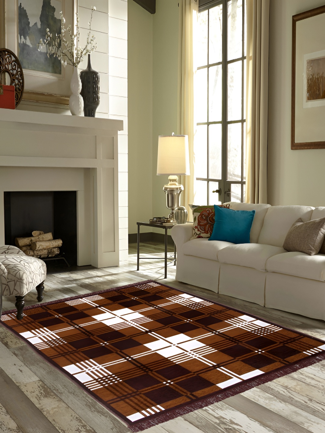 

ZESTURE Brown Geometric Printed Carpet