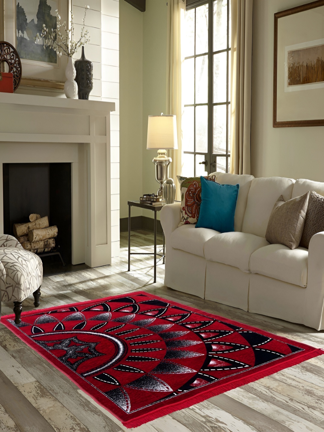 

ZESTURE Red Ethnic Motifs Regular Carpet