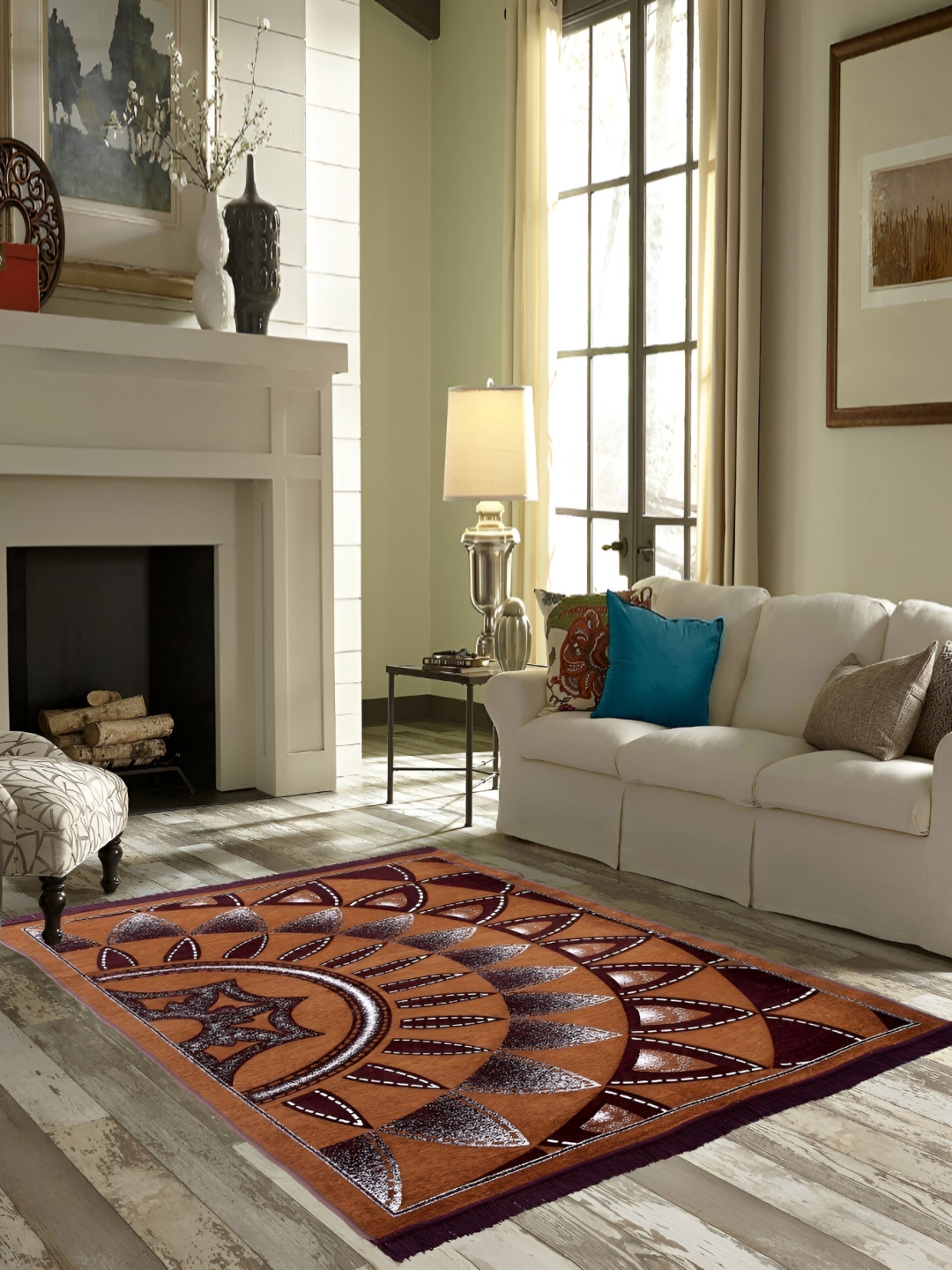 

ZESTURE Brown Geometric Printed Carpet