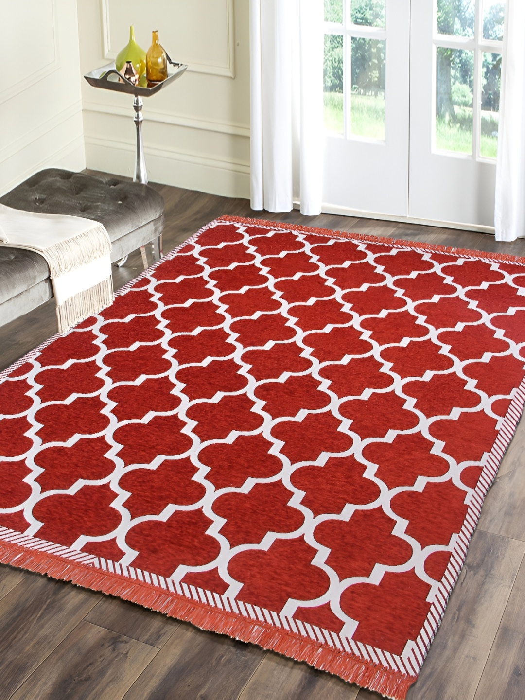 

ZESTURE Red Ethnic Motifs Printed Carpet