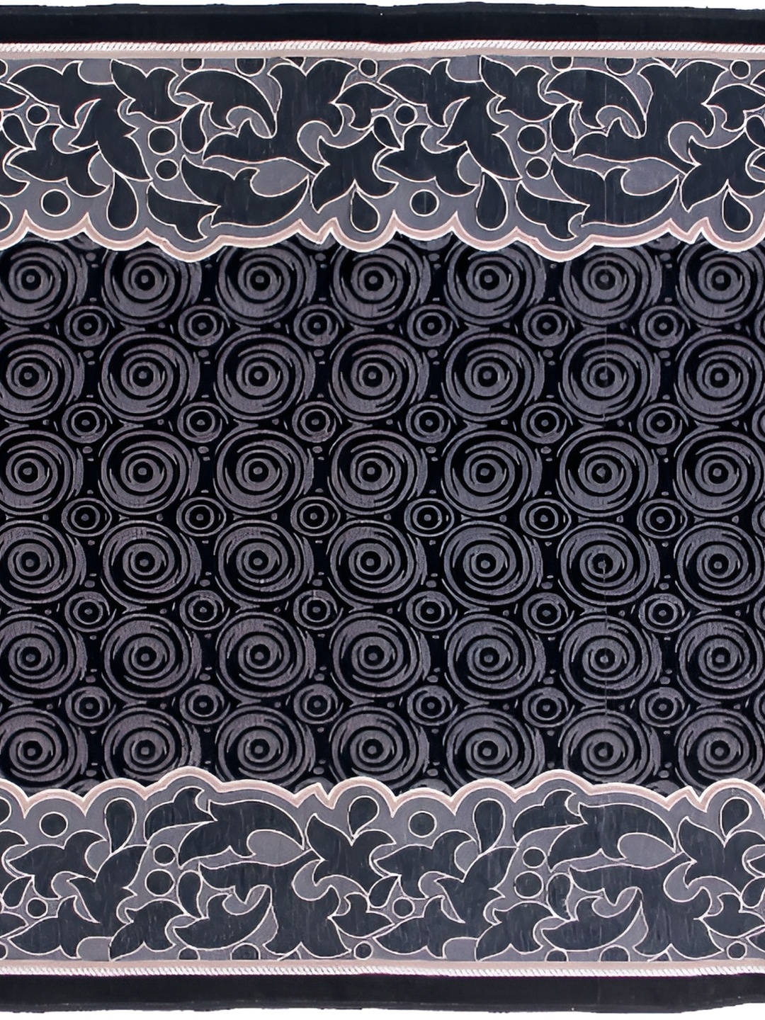 

ZESTURE Black & Grey Abstract Printed Carpet