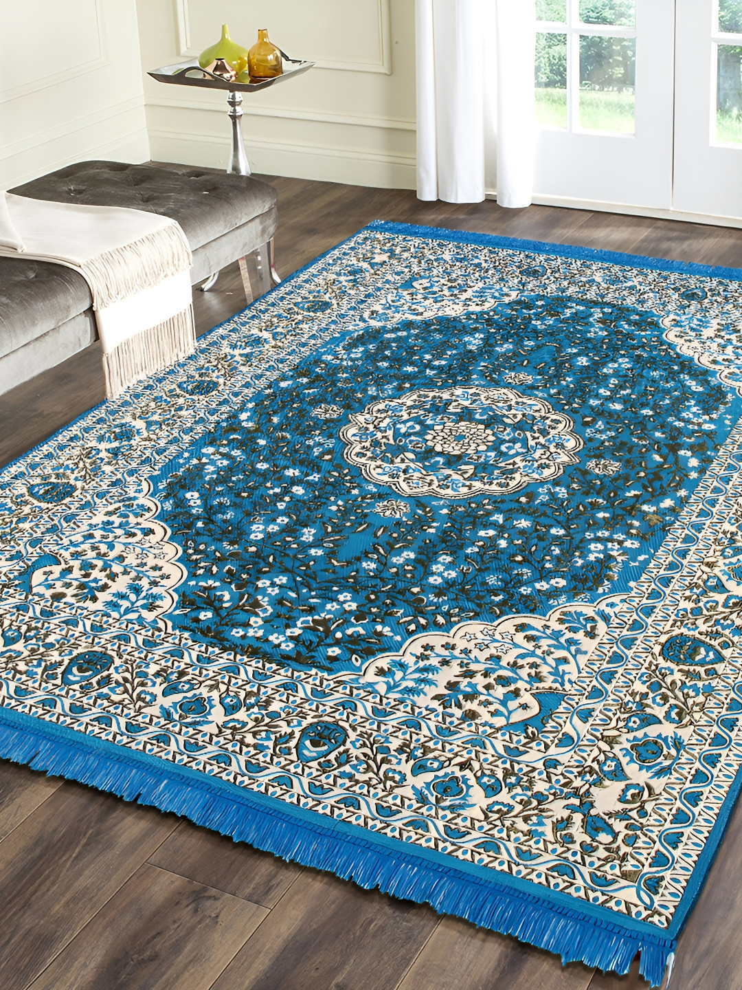 

ZESTURE Blue Abstract Printed Carpet