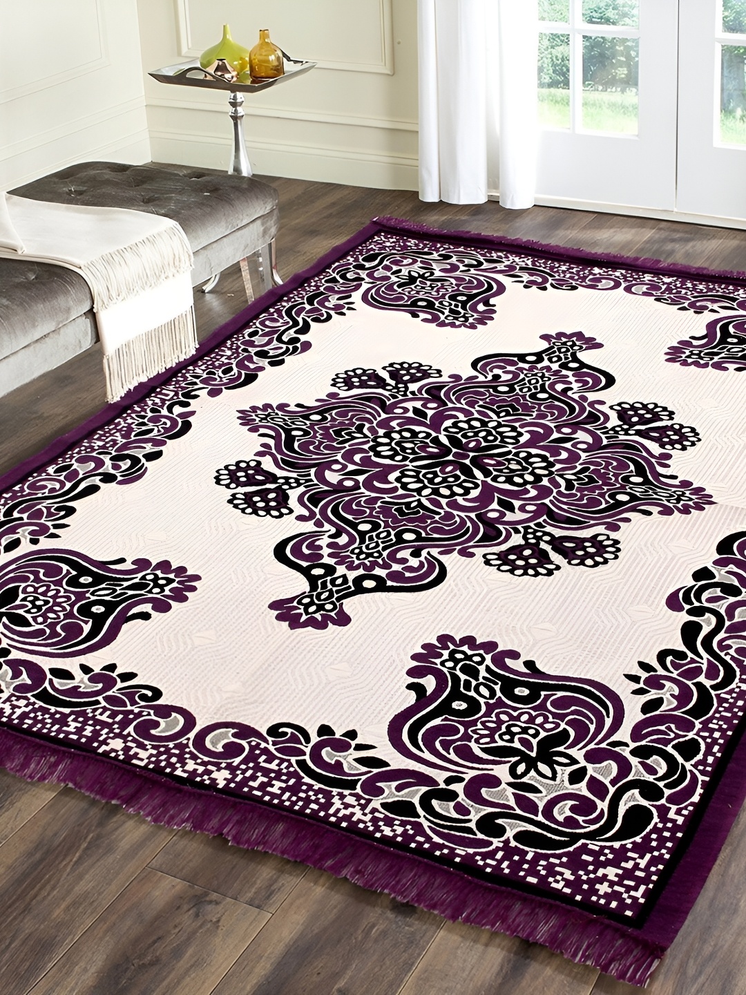 

ZESTURE Lavender Abstract Printed Carpet