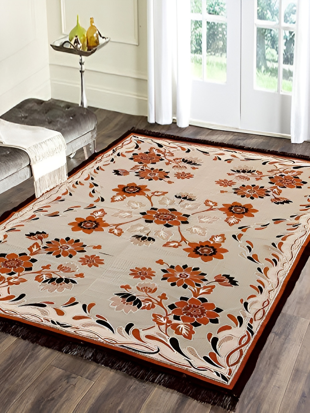 

ZESTURE Brown Abstract Printed Carpet