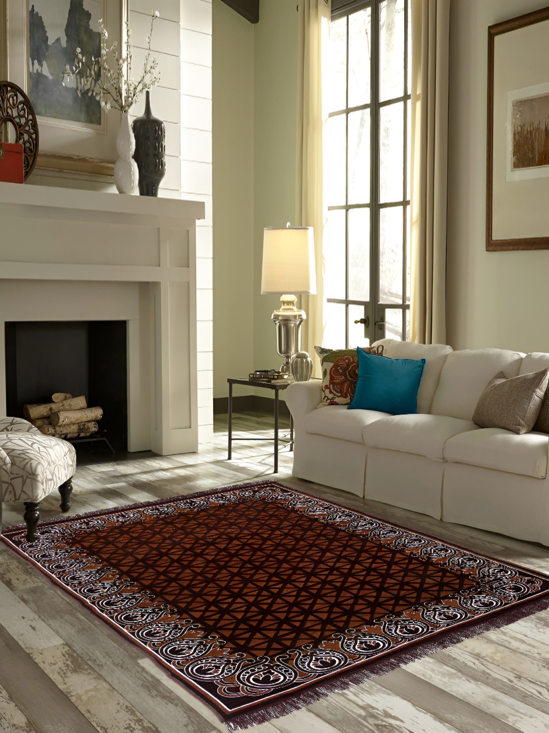 

ZESTURE Brown Abstract Printed Carpet