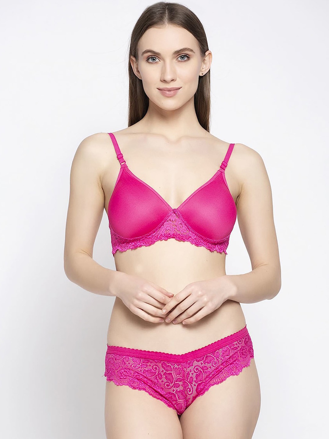 

In-Curve Self Design Lingerie Set, Pink