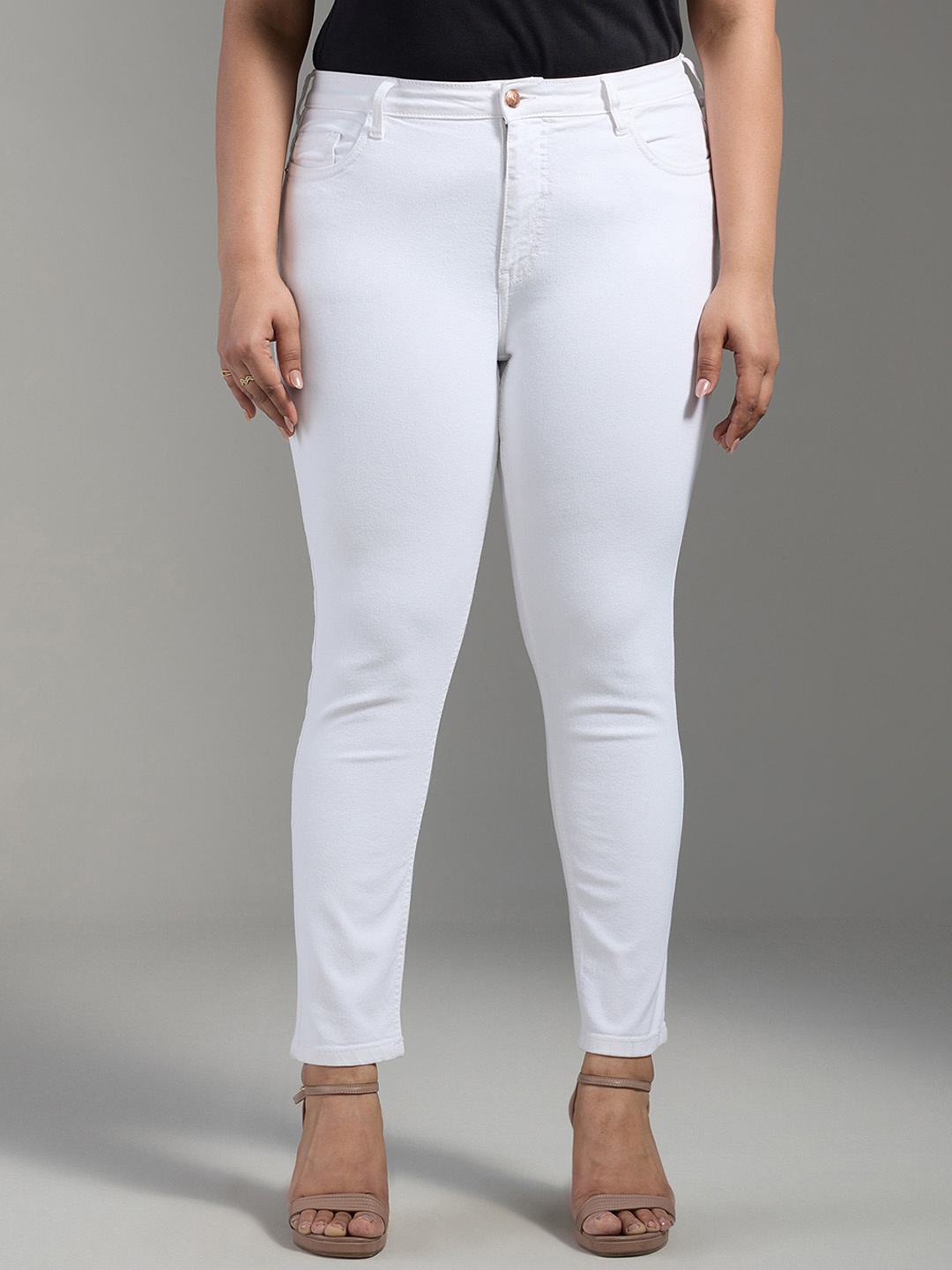 

20Dresses Women Plus Size White SS24 ELPP Jeans Skinny Fit Mid-Rise Stretchable Jeans