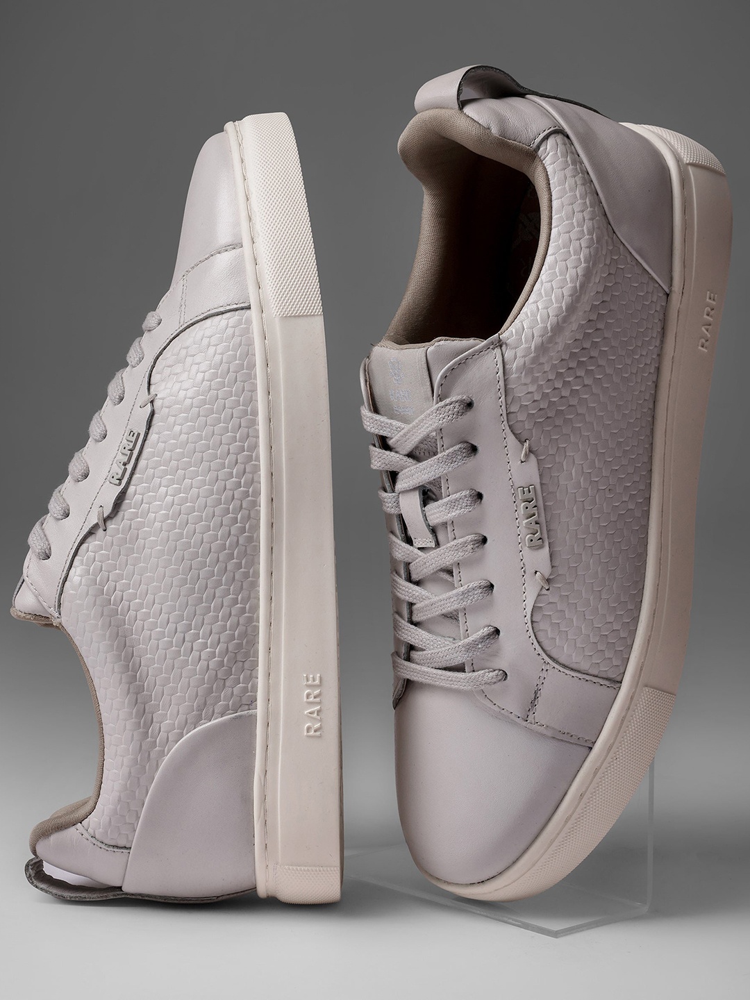 

RARE RABBIT Men Rapso Leather Sneakers, Beige