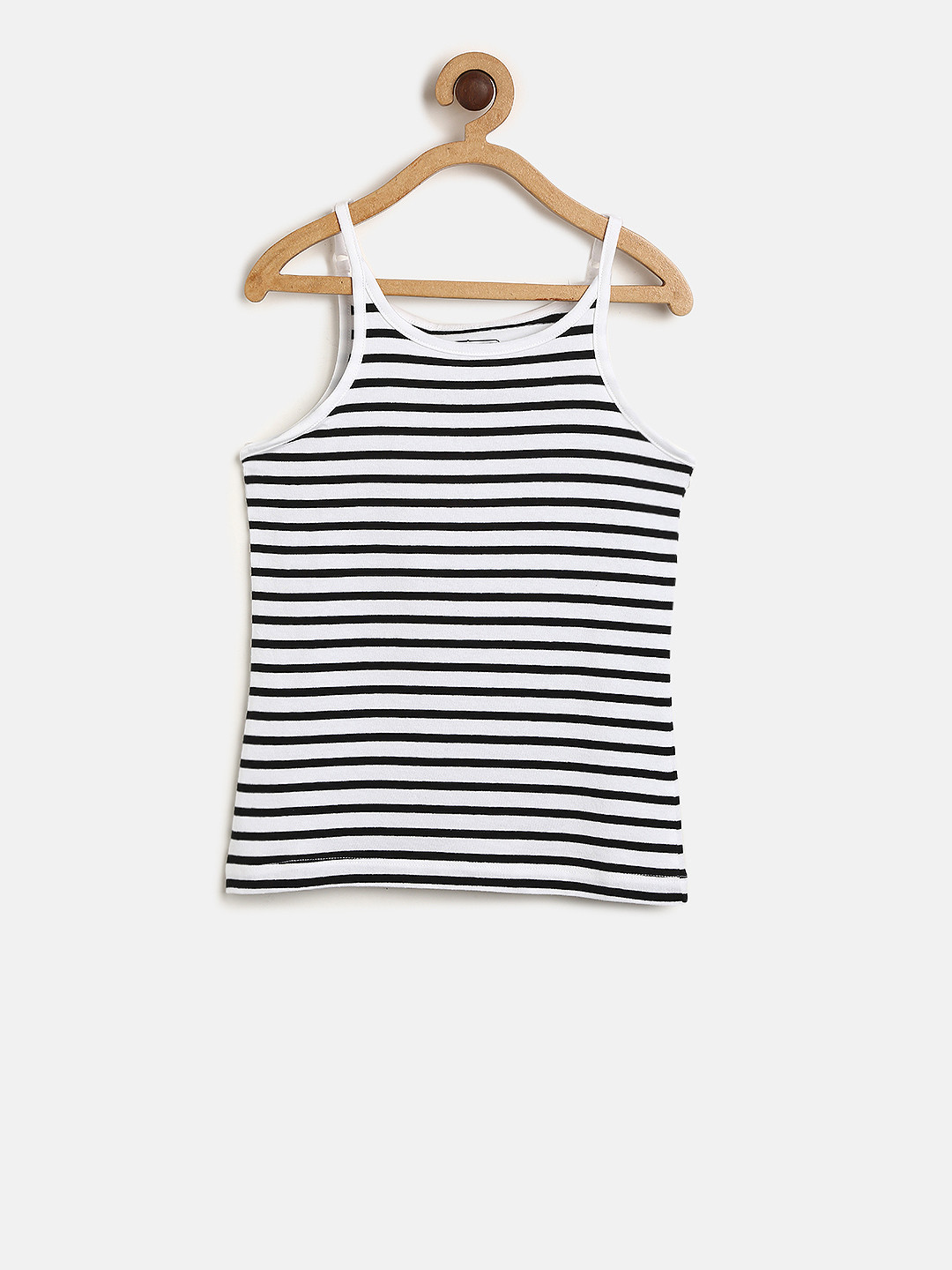 

Cherokee Girls White & Black Striped Camisoles 274717367