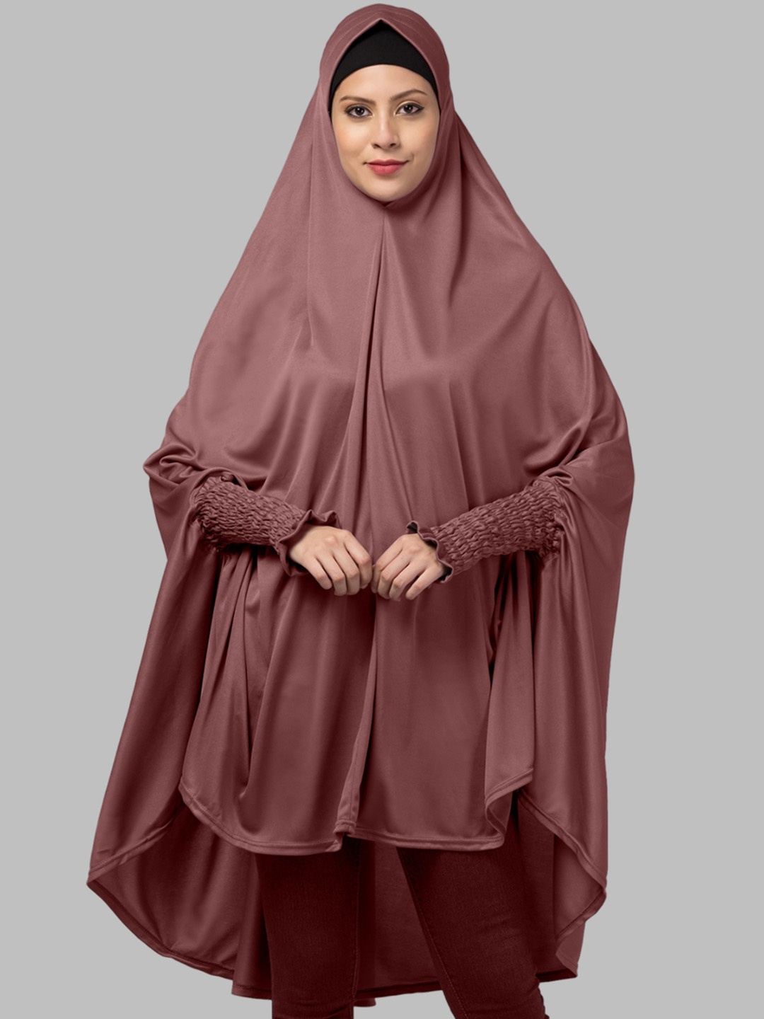 

ELLIS Round Neck Long Sleeved Abaya Burqa, Peach