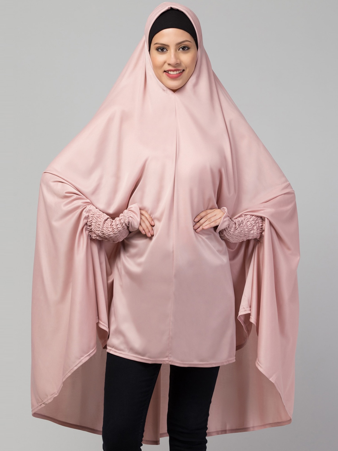 

ELLIS Round Neck Long Sleeved Abaya Burqa, Pink