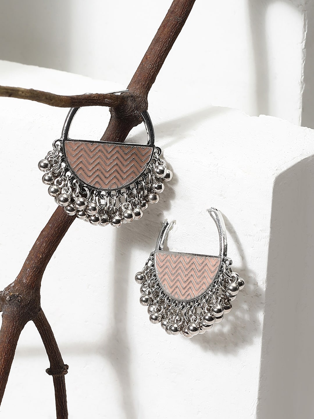 

Niska Contemporary Hoop Earrings, Peach