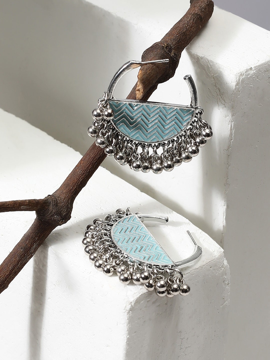 

Niska Contemporary Chandbalis, Turquoise blue