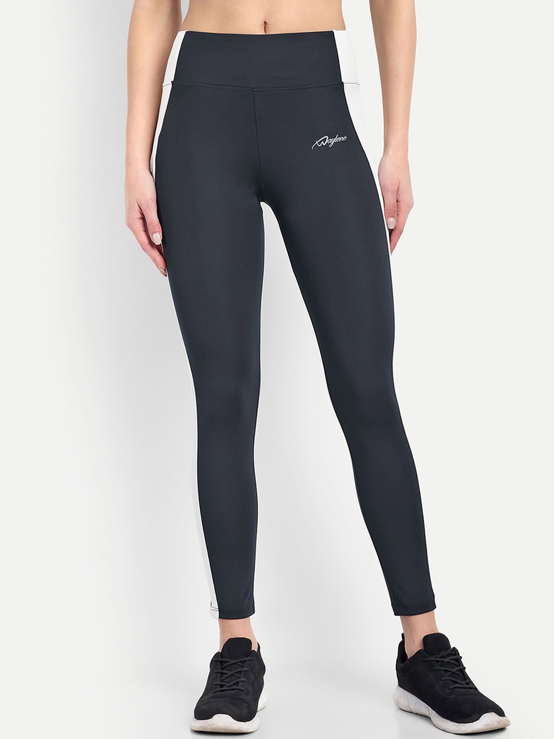 

WAYLENE Women Dry-Fit Ankle-Length Gym Tights, Navy blue