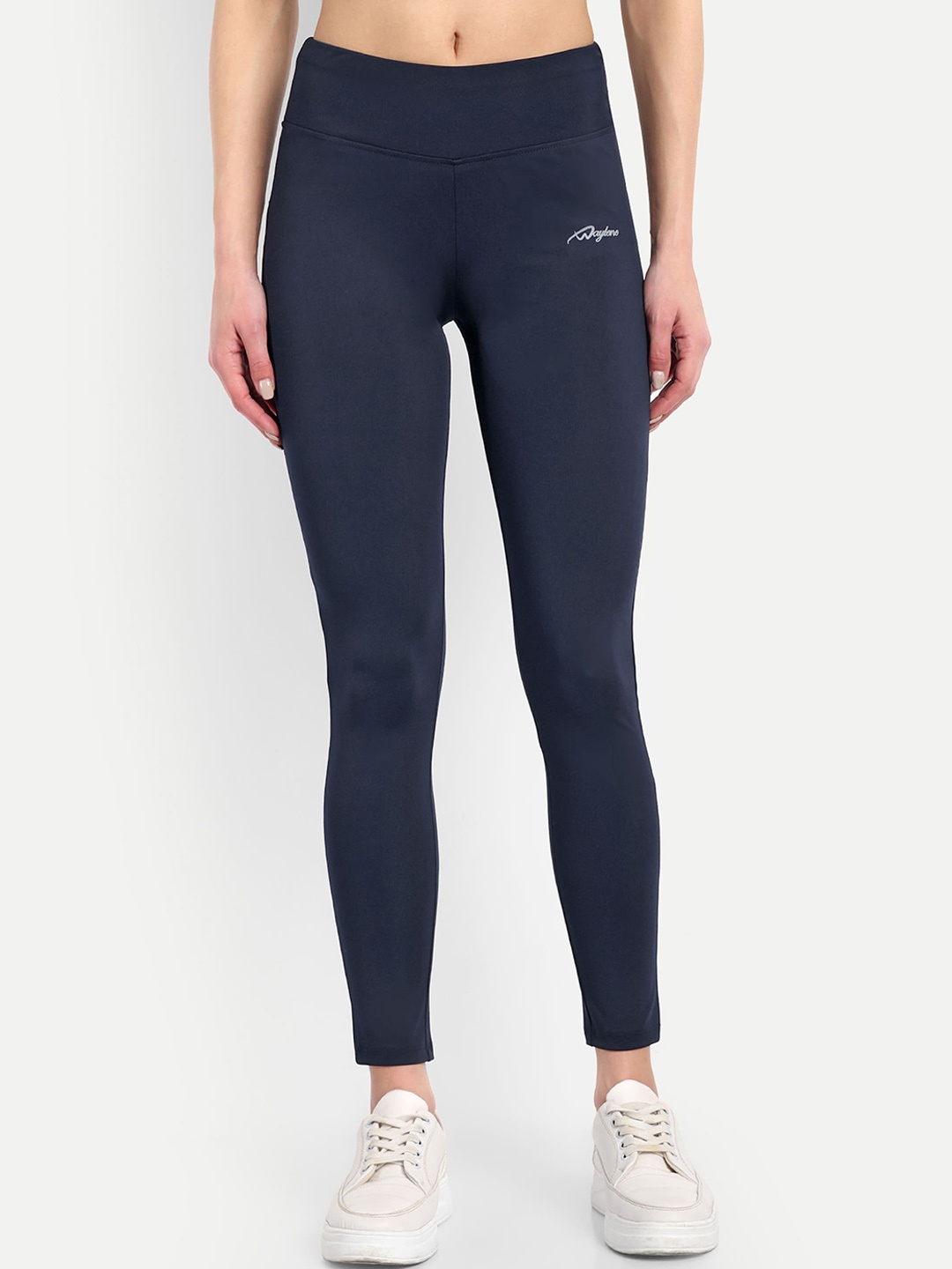 

WAYLENE Women Dry-Fit Slim Fit Tights, Navy blue